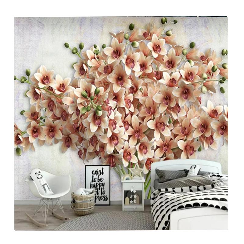 

Size Romantic 3d Wallpaper Embossed Plum Bossom Flowers Bouquet Mural Bedroom Living Room Tv Background Wall Mural Home Decor 200 cm(W) x 140 cm(H)