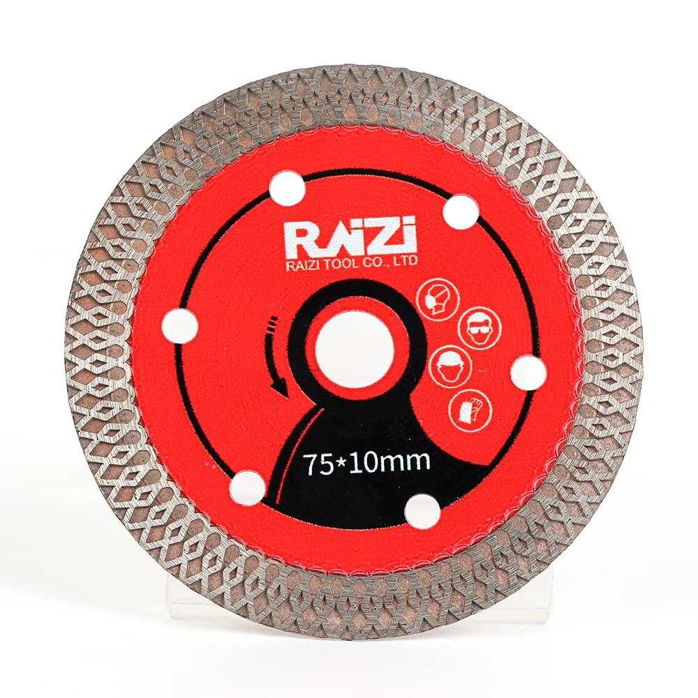 Raizi 75mm x 10mm Disc Grinder Saw Wood Cutting Diamond Saw Blade for Metal Cutting Multipurpose Diamond Vacuum Brazed Saw Blades Tile Blades, Stone,