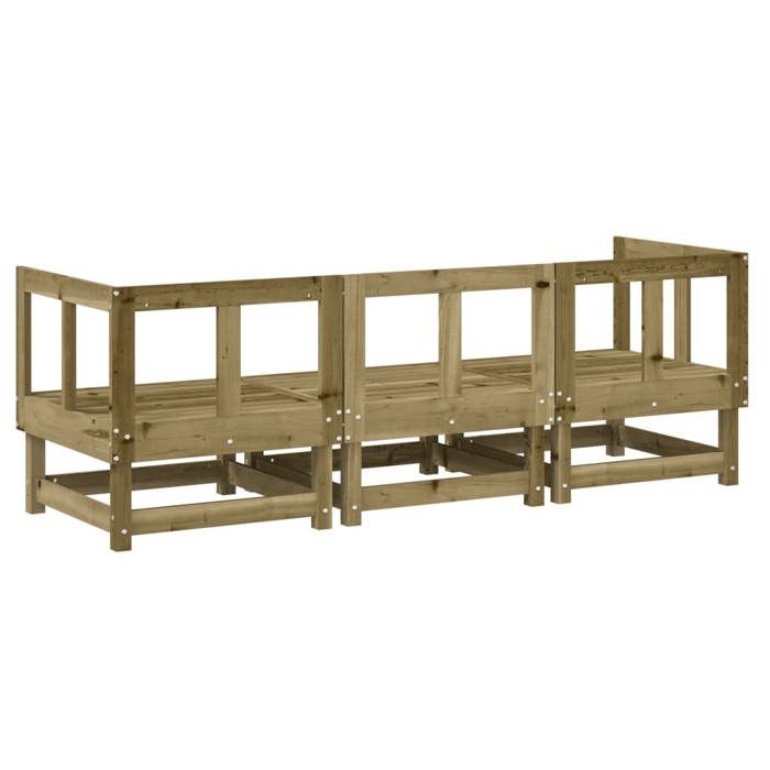 VidaXL Salon de Jardin 3 pcs, Ensemble de Canapés, Sièges avec Dossier et Accoudoir, Meubles de Terrasse Patio Extérieur, 825421