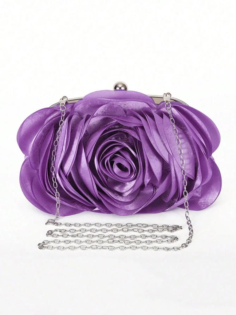 Borsa da Sera Fiore Sposa Piccola Borsa Completo Festa Borsa a Mano Matrimonio Portafoglio Donna Catena Floreale Pochette da Donna
