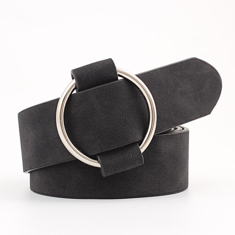 Womens Fashionforward Faux Leather Wide Belt With Elegant Smooth Buckle Design