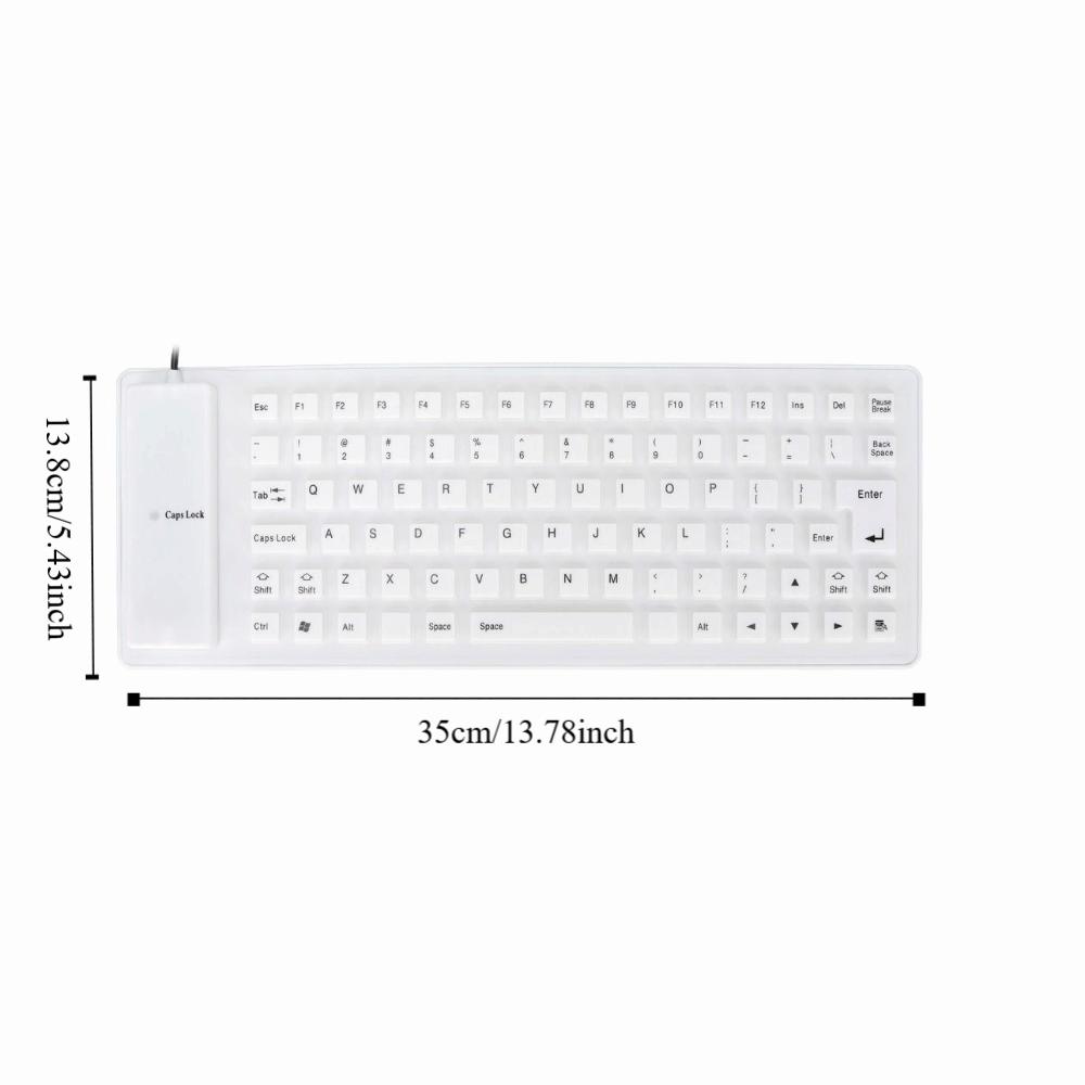 85 Keys USB Wired Keyboard Silent Keys Foldable Keyboard Portable Silicone Keyboard  Home