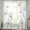 Löwenzahnpflanze, weißer Chiffon, durchsichtige Vorhänge für Wohnzimmer, Schlafzimmer, Heimdekoration, Fenster, Voiles, Tüll-Vorhang