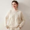 Women's Three-Ply Cashmere Sweater – Loose, Soft, Fluffy, Round Neck Pullover, Versatile Cable Knit for Autumn/Winter.