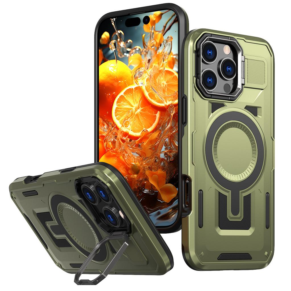 New Product for IPhone16Pro Mobile Phone Case Magnetic Lens Holder Two-in-one Anti-fall Armor S25 Protective Cover