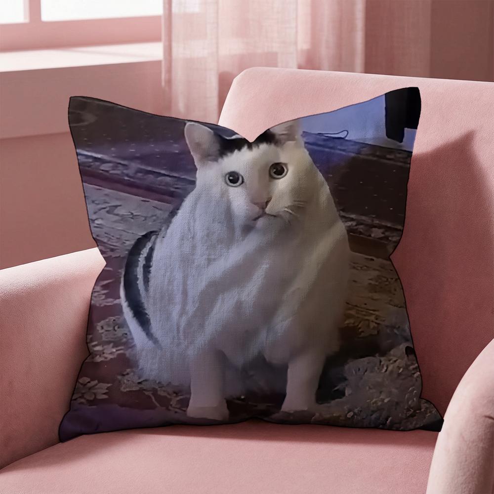 Pet Cat Funny memes Cushion Cover Multi-Scene Pillow Cover for Home & Car - Reversible, Soft & Durable for Daily Use