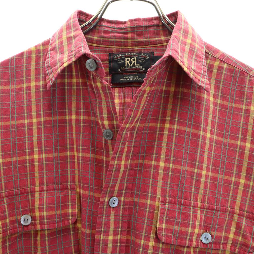 RRL 90s Initial tag Red 3 stars Old Check Pattern Long sleeve shirt Men's Used