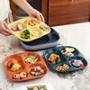 1PC Drop- Divided Plates, Microwave & Dishwasher Safe, Lightweight Plastic Picnic Plates Made of Healthy Materials