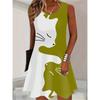 Sleeveless 3d Animal Printed Street Hip Hop Ladies Casual Dress