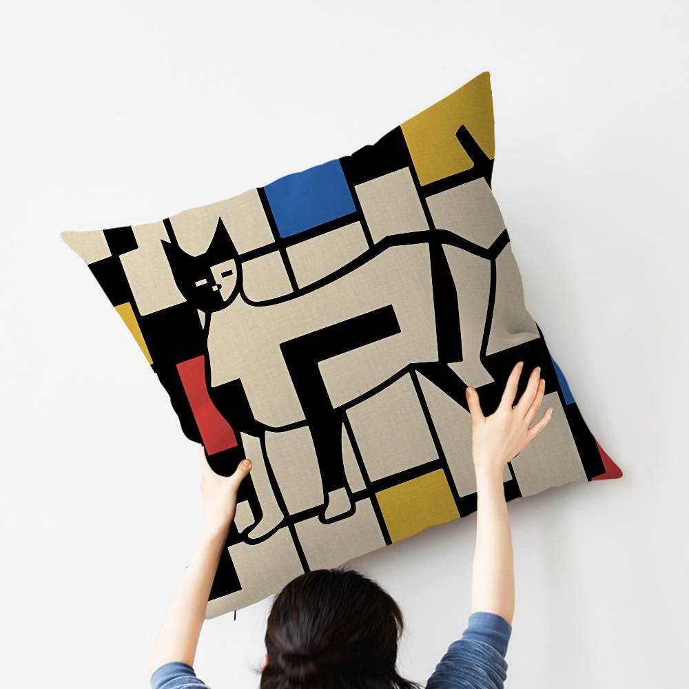 Abstract B-Bauhaus Geometry Cushion Cover Car Throw Pillow Case For Sofa Car Christmas Gift 40X40Cm 45X45Cm