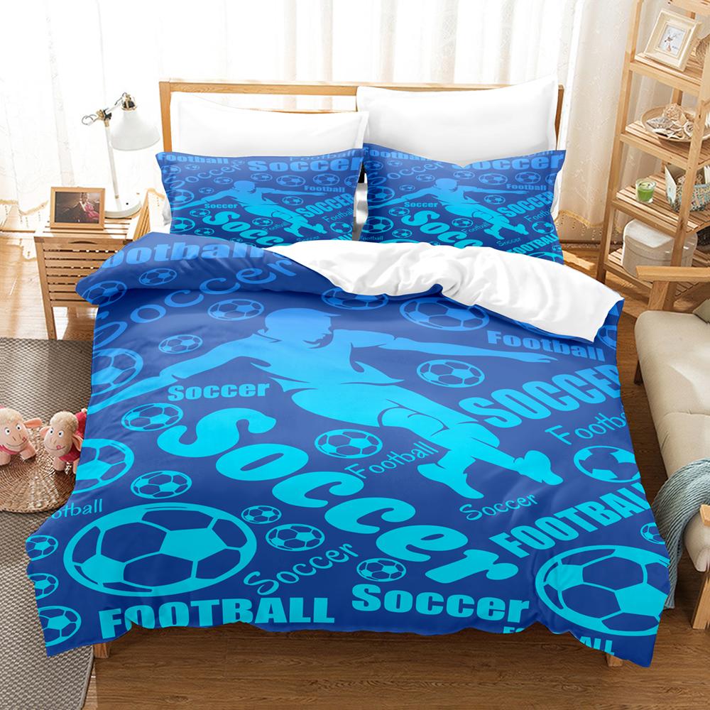 

3D Printed Football Duvet Cover King Twin Queen Double Size Kit Pokyster Pillowcase New Wholesale Bedspread EU Twin135x200cm