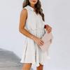 Fashion Women's Summer Casual V-Neck High Waist Sleeveless Short Dresses