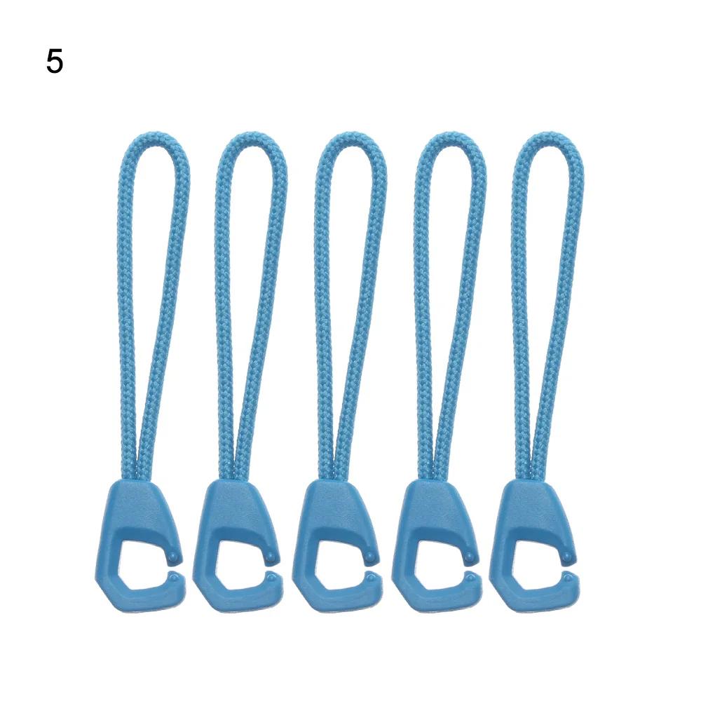 5Pcs Zipper Pull Puller End Fit Rope Tag Fixer Zip Cord Tab Replacement Clip Broken Buckle for Travel Bag Suitcase Tent