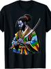 Samurai Warrior Katana Graphic T-Shirt Japanese Anime Style Tee