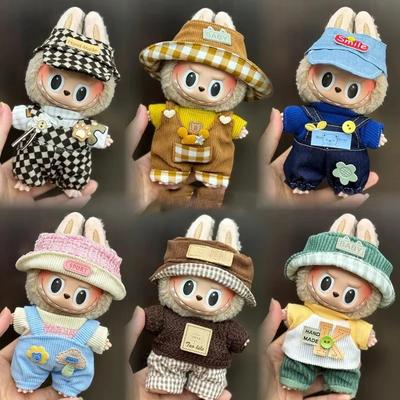 Niedliche Labubu Mini Puppenkleidung Outfit Accessoires Für Korea Kpop Exo 15-17cm Idol Latzhosen Set Kleidung Geschenk