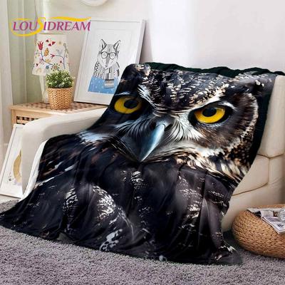 3D Cute Owl Eagle Birds Cartoon HD Soft Flannel Blankets,Throw Blanket Comfortable Blanket for Picnic Beds Home Bedroom Kid Gift