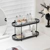 Iron Two-Tier Storage Rack Metal Desktop Multi-Purpose Shelves