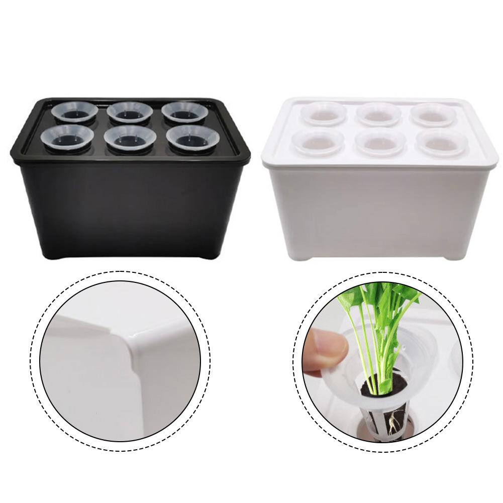 Hydroponics Growing Box 6 Holes Indoor Cultivation System for Household Plants with Sunlight Simulation Feature