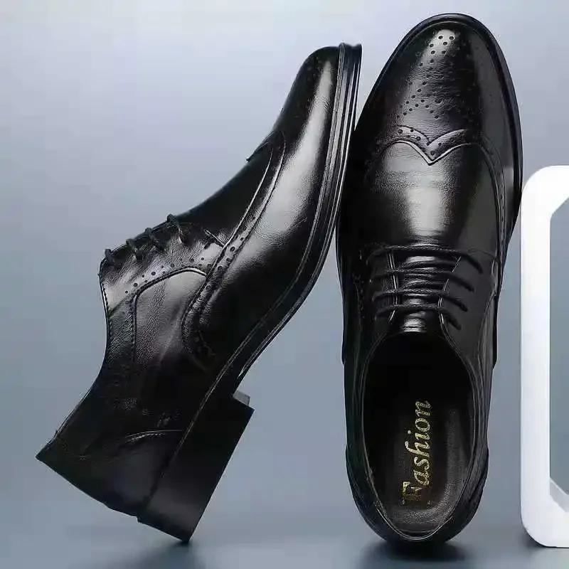 Summer Leather Dress Shoes Men Summer Hollow Out Plus Size Man Business Shoes Wedding Footwear Casual Shoe Male