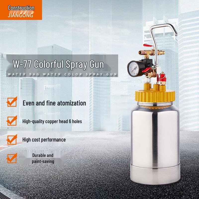 2L 6-Hole Spray Gun Pressure Pot for Latex Paint - Professional Sprayer Tool