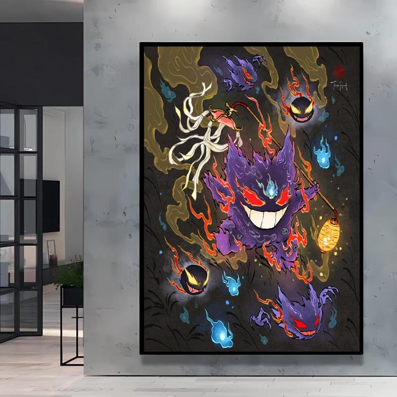 Japanese Classic Anime  Charizard Decorative Painting High Quality Canvas  Modern Home Bedroom Wall Picture Decorative