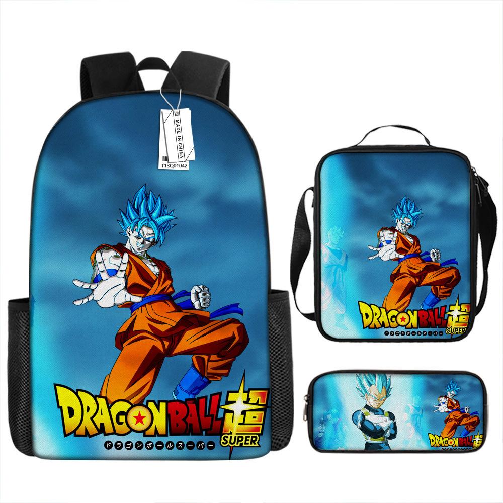 Dragon Ball three-piece backpack popular animation primary school schoolbag boys new bag