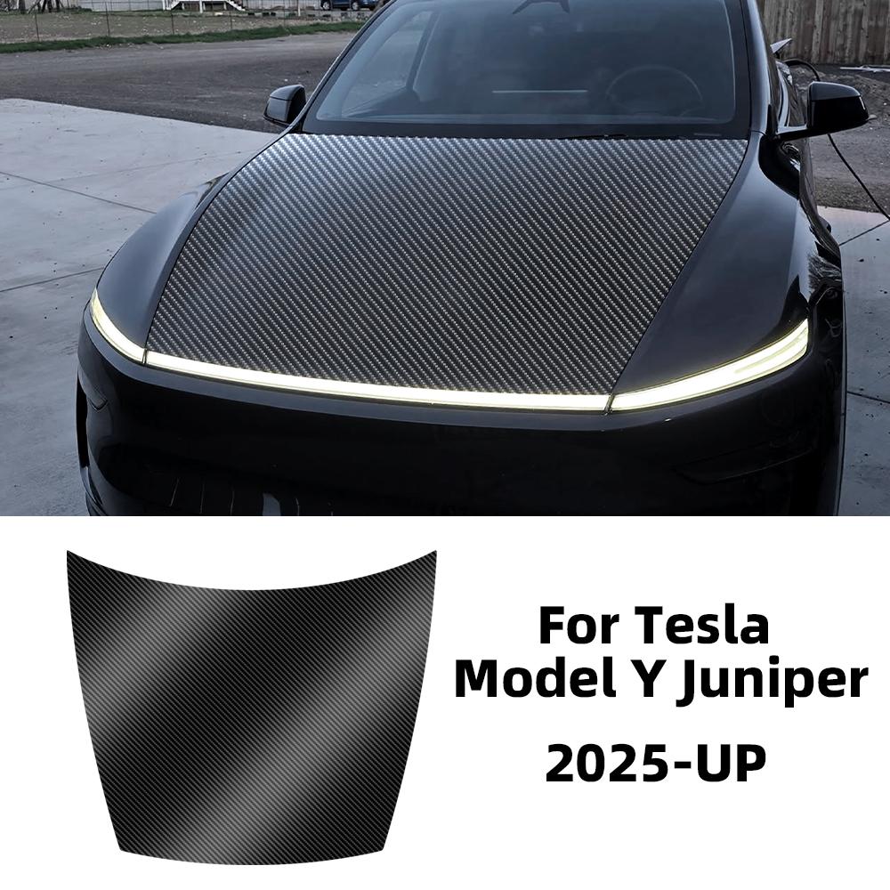 Carbon Fiber Pattern PPF Car Paint Protection Engine Film Trim for Tesla Model 3 Model Y 2020-2025 Highland 2025 Juniper 2025-up