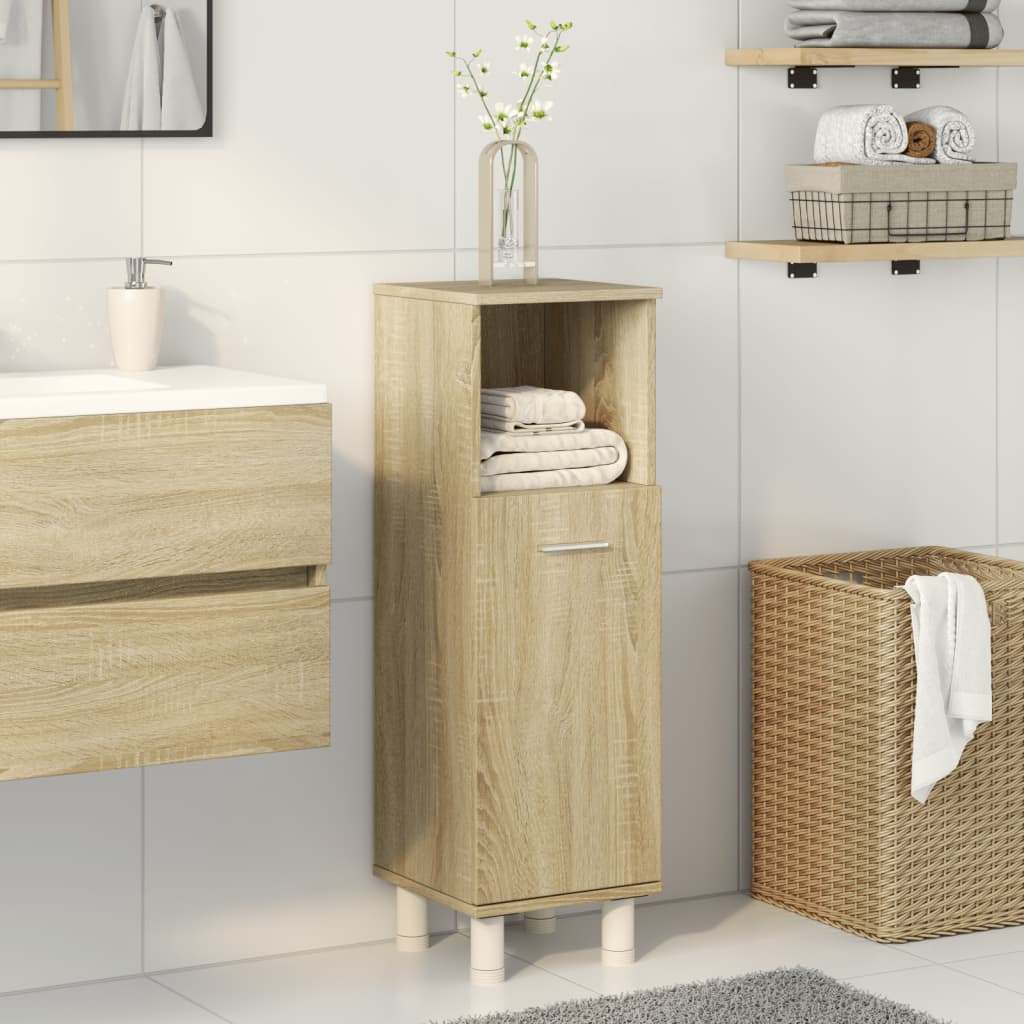 Bathroom Cabinet In Sonoma Oak 30.5 X 30 X 95 Cm Particleboard