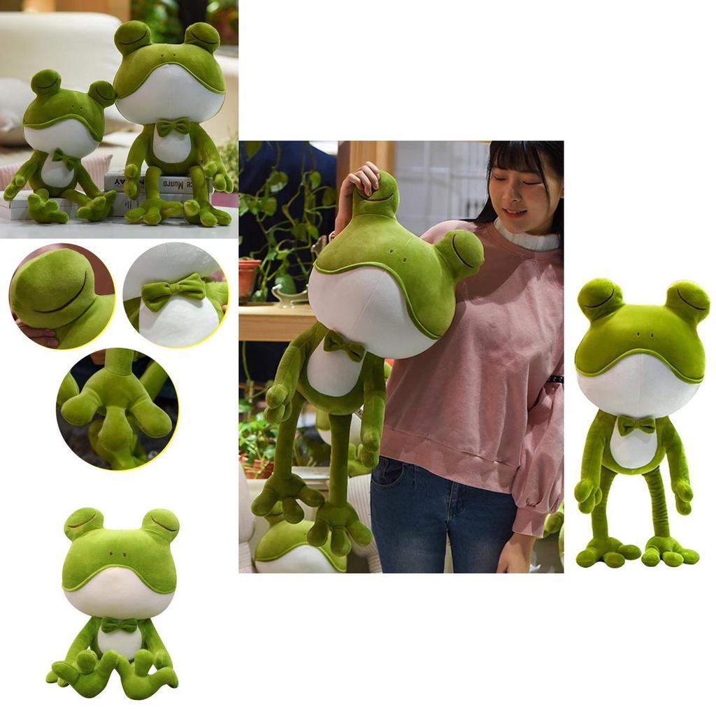 Adorable Soft Plush Frog Stuffed Animal Toy Ideal For Kids Bedtime Cuddly Pillow