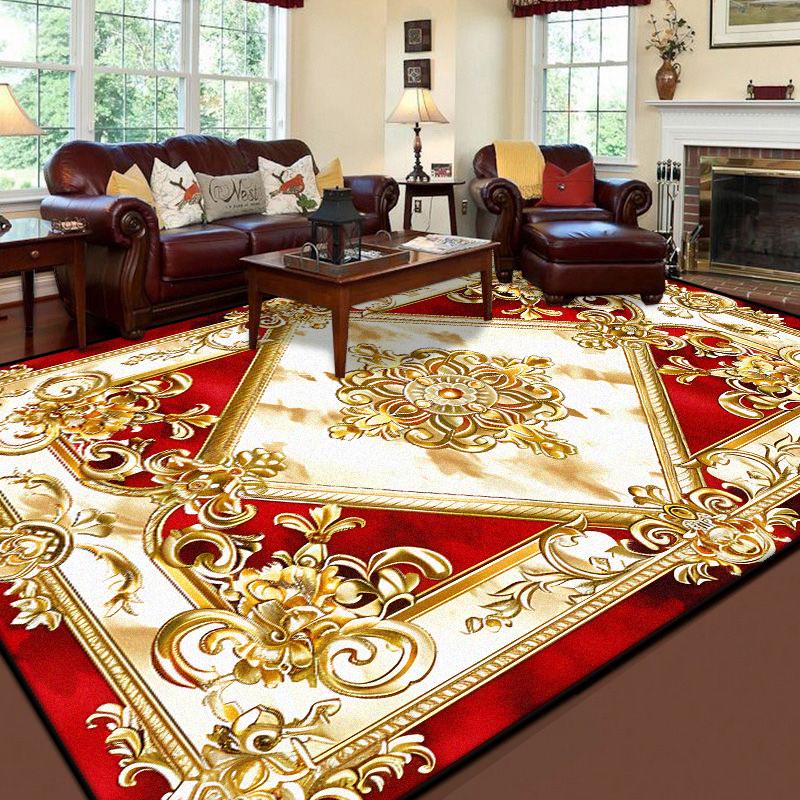 Retro Luxusní Měkké Koberce do Obývacího Pokoje Evropská Dekorace Pohovková Zóna Protiskluzové Podložky na Podlahu Ložnice Nádherný Koberec Přizpůsobitelný