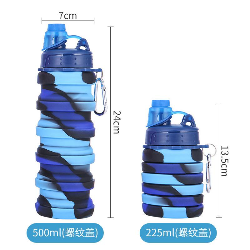 Outdoor Sports Silicone Folding Water Cup, Food Grade Cycling Running Sports Travel Fitness Portable Kettle