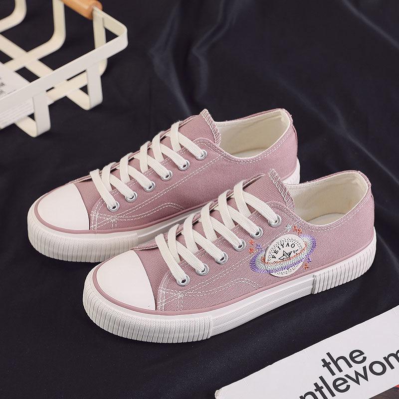 Fashion Spring Thick Sole Women's Shoes Leisure Canvas Breathable Comfortable Sports Shoes Thick Sole Height Increasing Flats