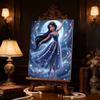 Disney Aladdin Princess Jasmine Long Black Curly Hair Exotic Arab Style Pearl-encrusted Outfit Pearl Puzzle. Handmade Decorative Gift for Home