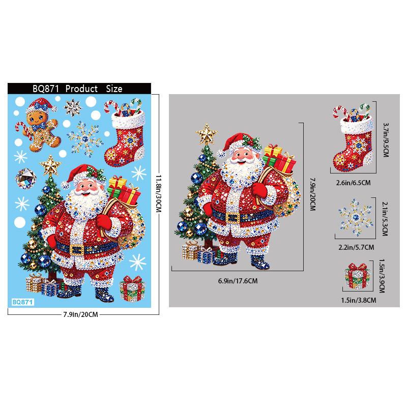 Christmas Decoration Window Stickers Traceless Home Window Decorations Static Cling New Year Xmas Festival Party Decor Pvc