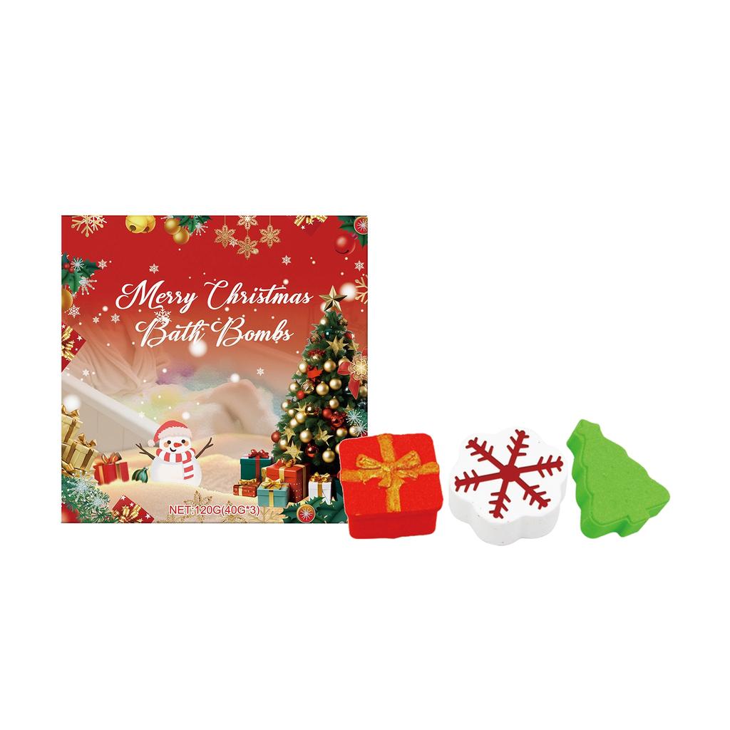 Weihnachtsfarben Badebombe Schaumbad Feuchtigkeitsspendend Langanhaltend Pflanzlich Reinigend Bunt Badebombe.