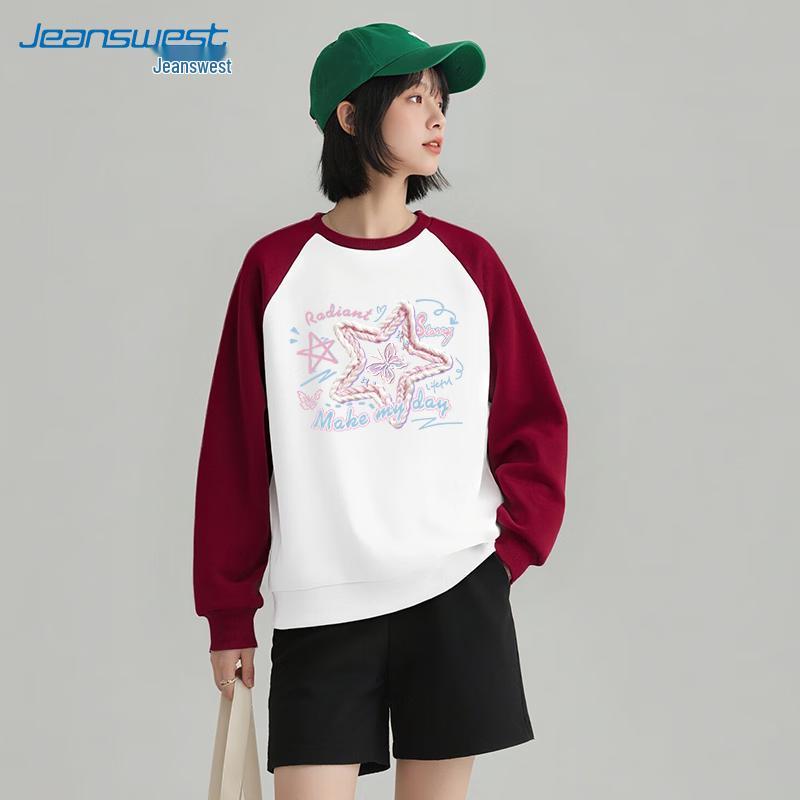 JEANSWEST Women's 2025 Crewneck Loose Fit Sweatshirt