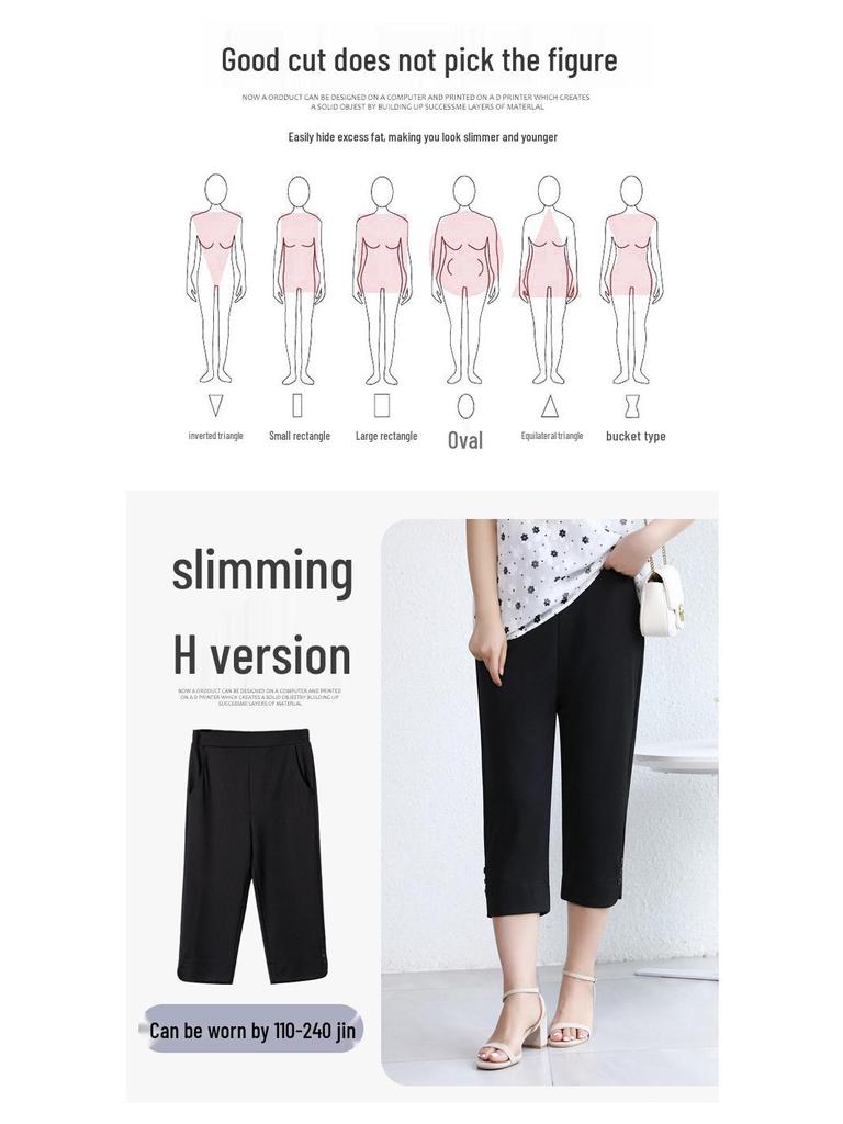 2025 Summer Women's Plus Size High Waist Loose Mom Jeans - Casual Thin Straight Leg Pants