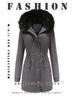 Women's Fleece-Lined Hooded Parka with Fur Collar - Warm Loose-Fit Cotton Jacket, European Size (2021 Autumn/Winter Collection)