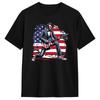 Abraham Lincoln Playing Guitar Retro Music T Shirt Summer Classic Tshirts Pure Cotton Leisure Tshirt For Unisexs Design Tees