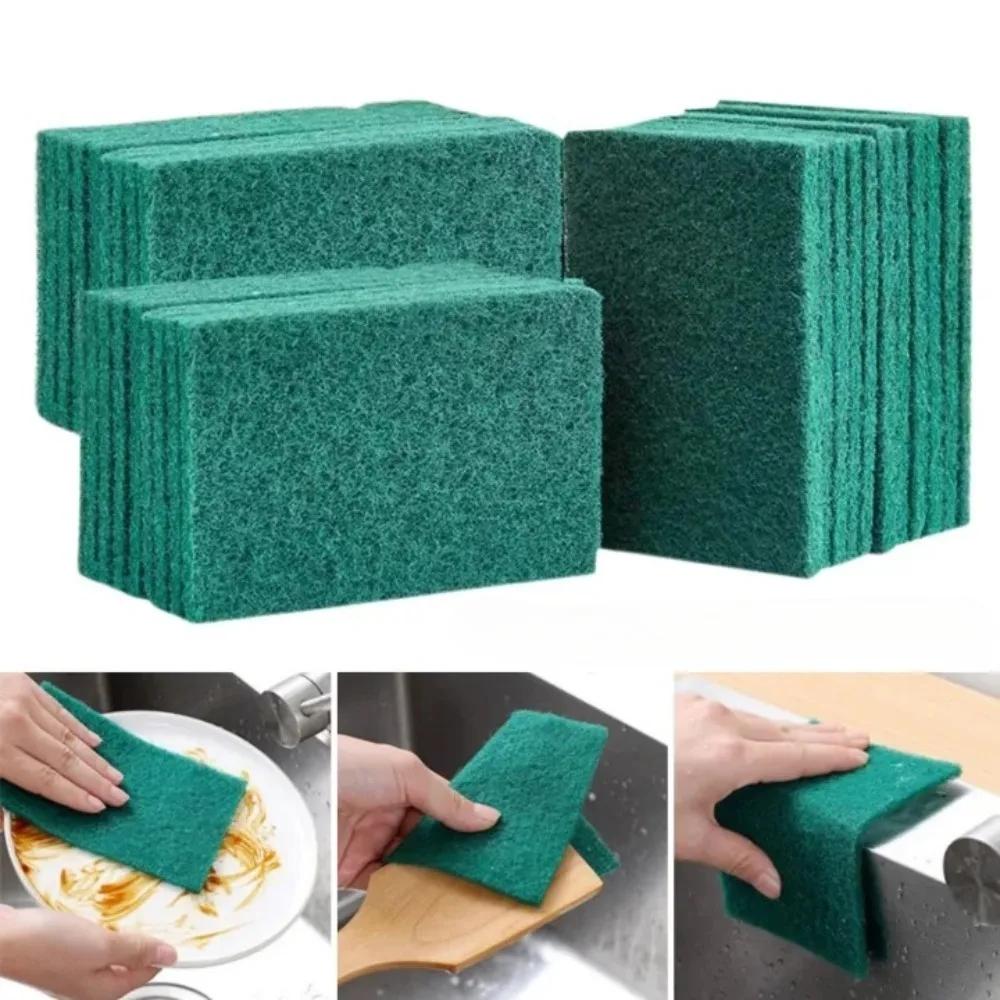 10/30pcs Sandy Sponge Baijie Cloth Cleaning Powerful Brushing Pot Kitchen Artifact Reusable Kitchen Scrub Pads Clean Gadgets