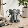 Animal Shape Desk Decor Elephant Glasses Holder, 3D Printed Geometric Eyeglass Display Office Accessories Organizer, Decorative Desktop Ornament