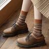 Japanese Retro Ethnic Style Maillard Fair Island Warm Knitted Socks For Women
