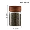 ZISIZ Glass Acacia Wood Screw-Top Storage Jar Set