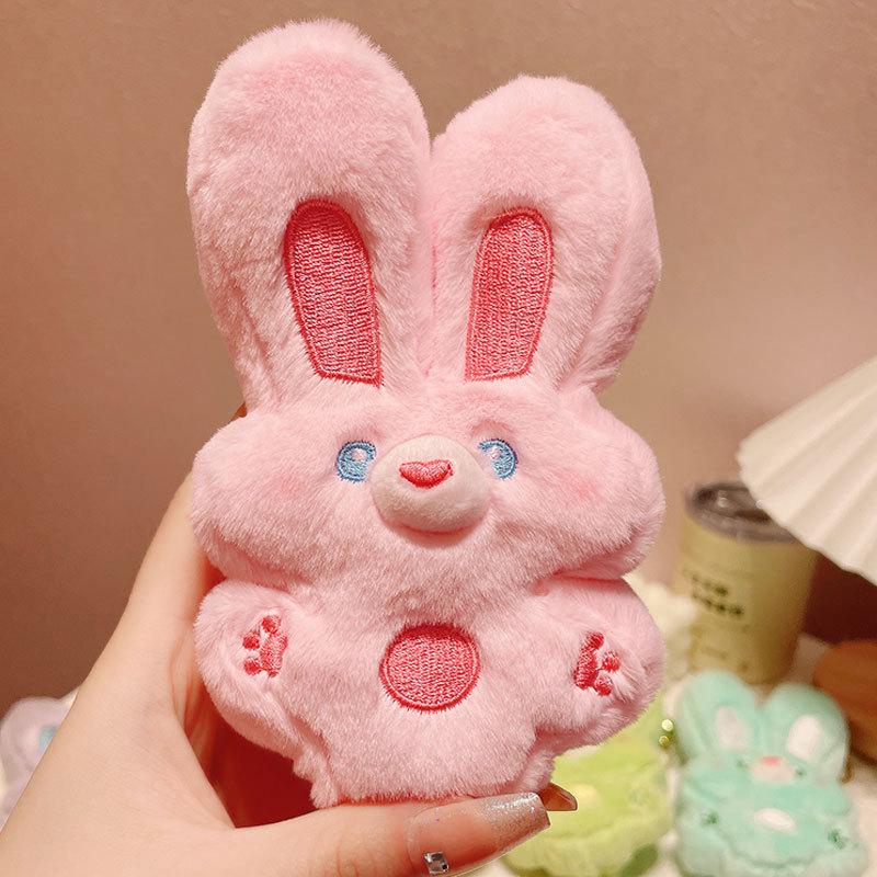 Cute Girl Plush Front Rabbit Wangwang Keychain Exquisite Rabbit Schoolbag Pendant Car Key Chain Gift