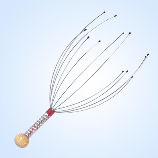 Octopus Head Massager Stainless Steel Brain Massage Claw Scalp Scratcher Engraved Head Relaxer for Promotes Blood Circulation Relieves Muscle Pain