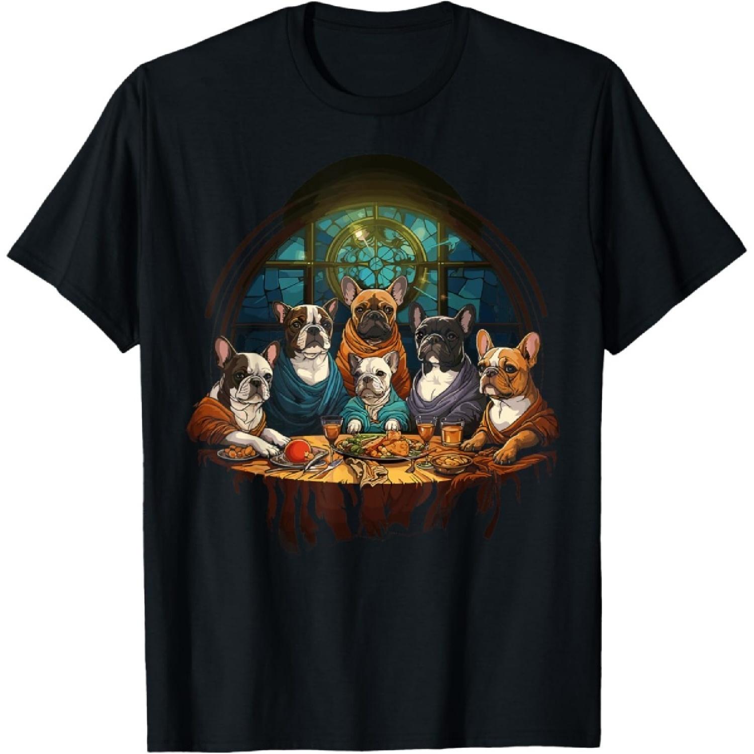 Тайная вечеря Собаки Французские бульдоги Футболка(1) S