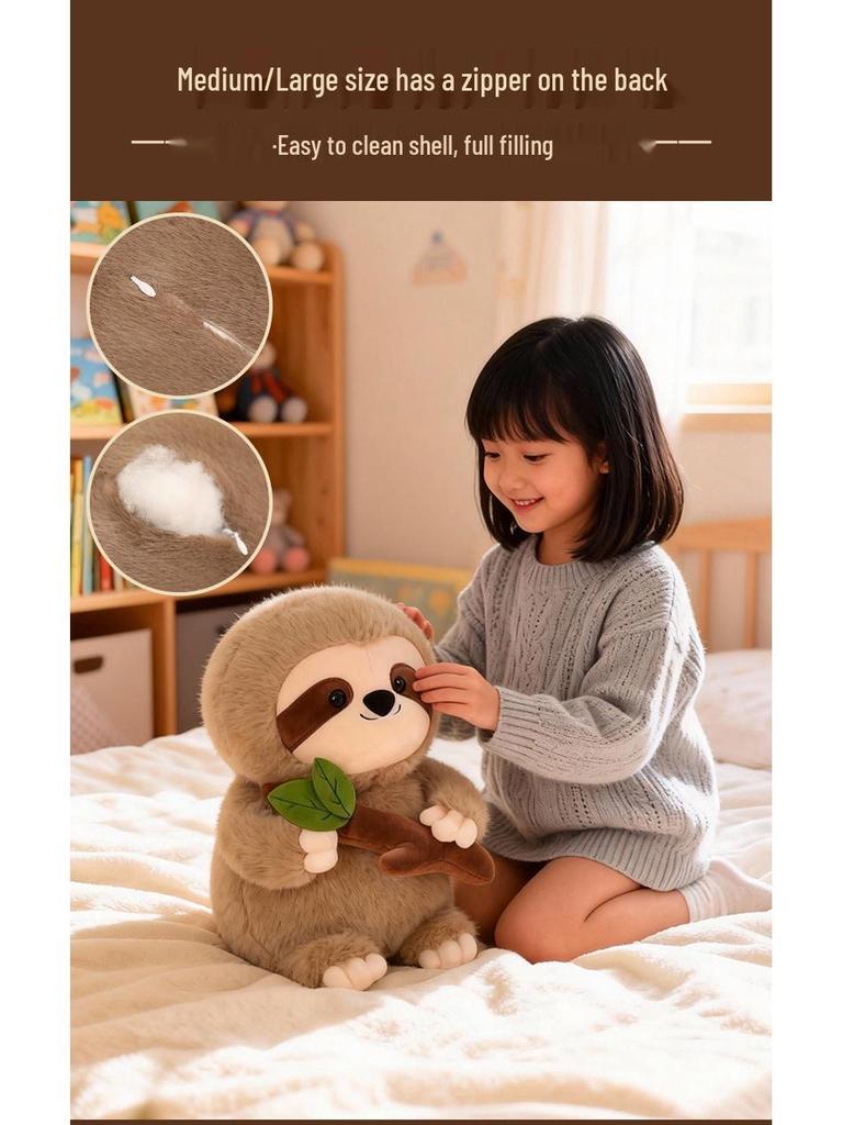 Cross-Border Leaf Sloth Plush Toy - Forest Animal Doll, Claw Machine Ornament, Children's Day Gift