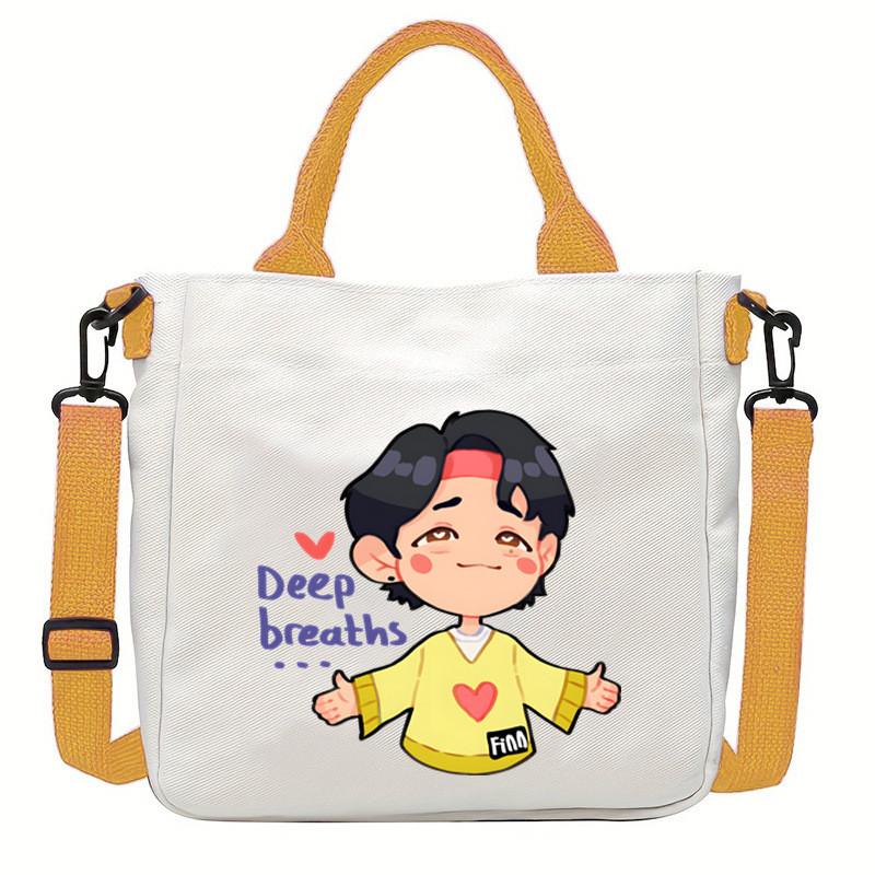 Felix Kpop Band Super Star Printed Crossbody Bag Casual Canvas Shoulder Bags