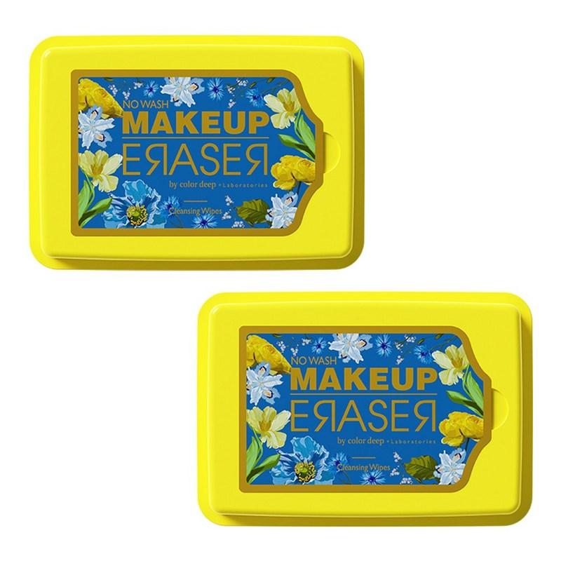 Color Deep Makeup Eraser Cleansing Sheets 30 Sheets (Yellow) 1 Pcs, 2 Pcs, 30 Sheets Pack, 30 Sheets, 2 Pcs