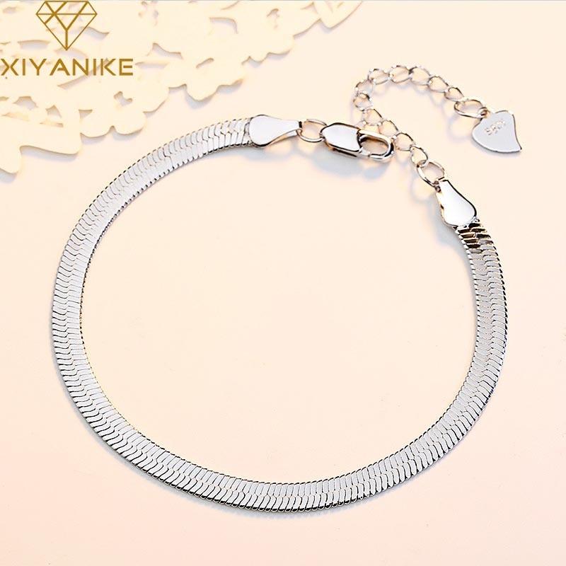 

Подарок на годовщину из стерлингового серебра 925 пробы, модный браслет-лезвие для женщин, классический, короткий, регулируемый, очаровательный, ювелирное изделие